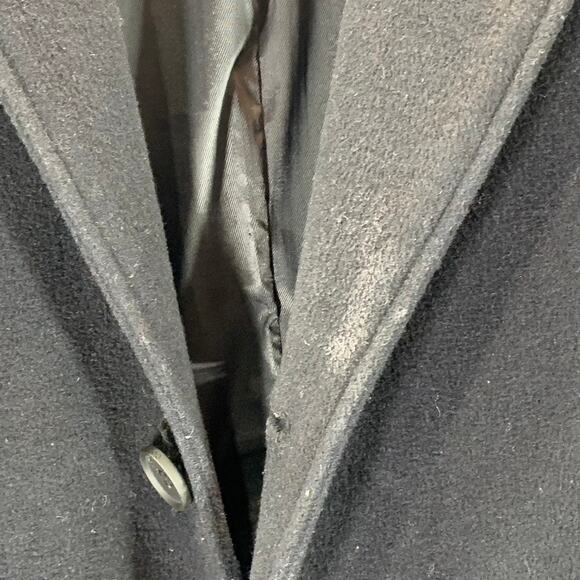 COLE HAAN Grand.OS Men's Black Stretch Wool Three-Button Top Coat SZ L - Picture 4 of 10